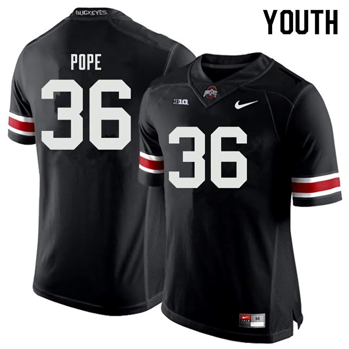 K'Vaughan Pope Ohio State Buckeyes Youth NCAA #36 Nike Black College Stitched Football Jersey WQE3056YA